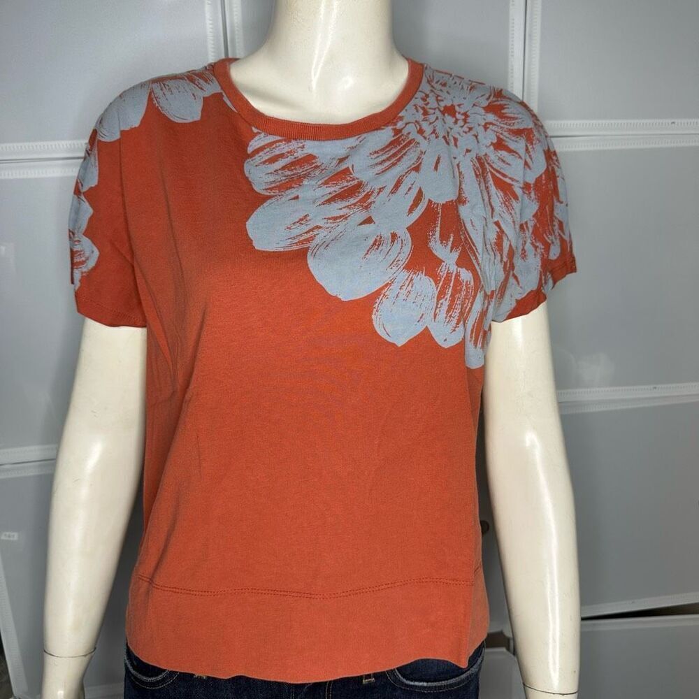 Anthropologie Barbara Floral Lightweight Sweatshirt Tee Size XS